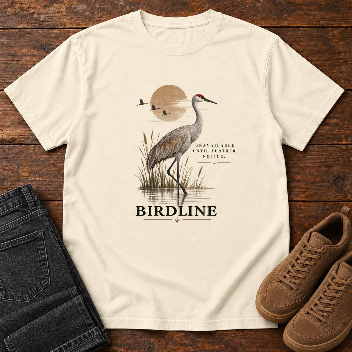 Unavailable Until Further Notice Crane T-Shirt in Ivory