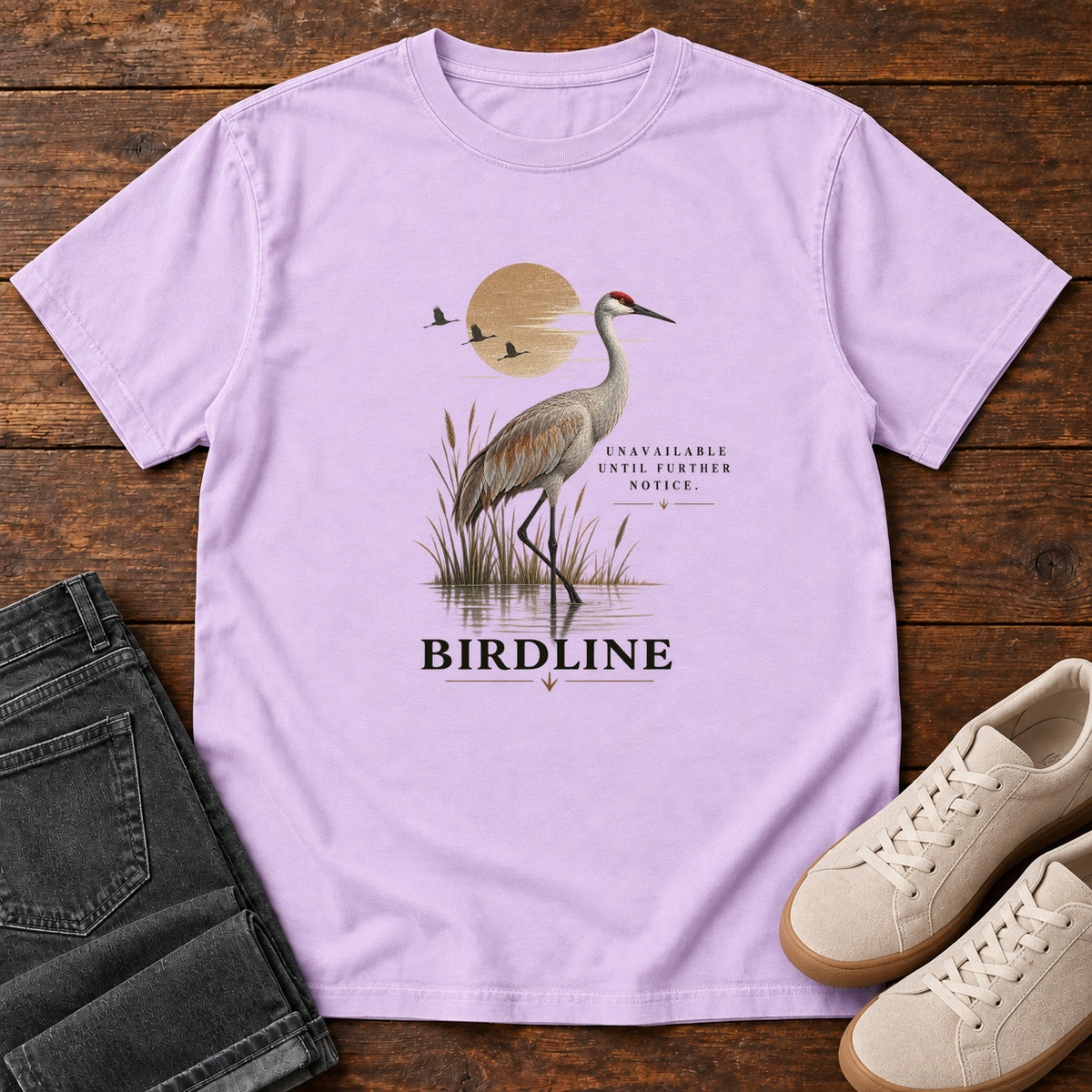 Unavailable Until Further Notice Crane T-Shirt in Orchid