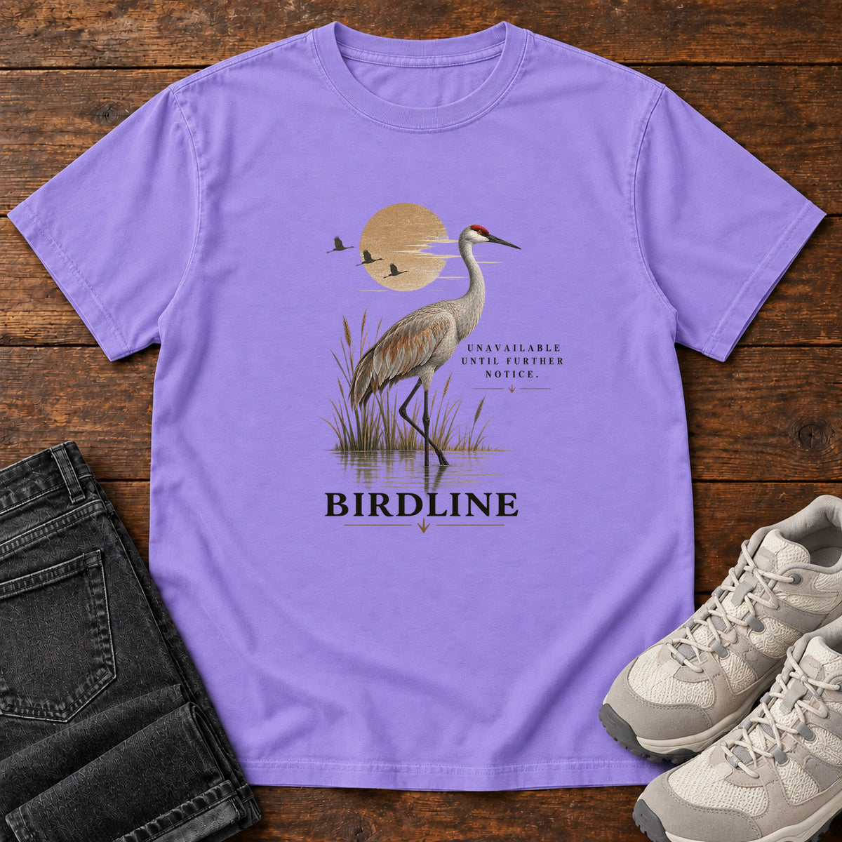 Unavailable Until Further Notice Crane T-Shirt in Violet