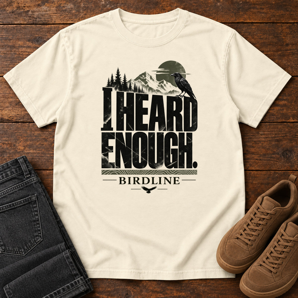 Heard Enough Raven T-Shirt in Ivory
