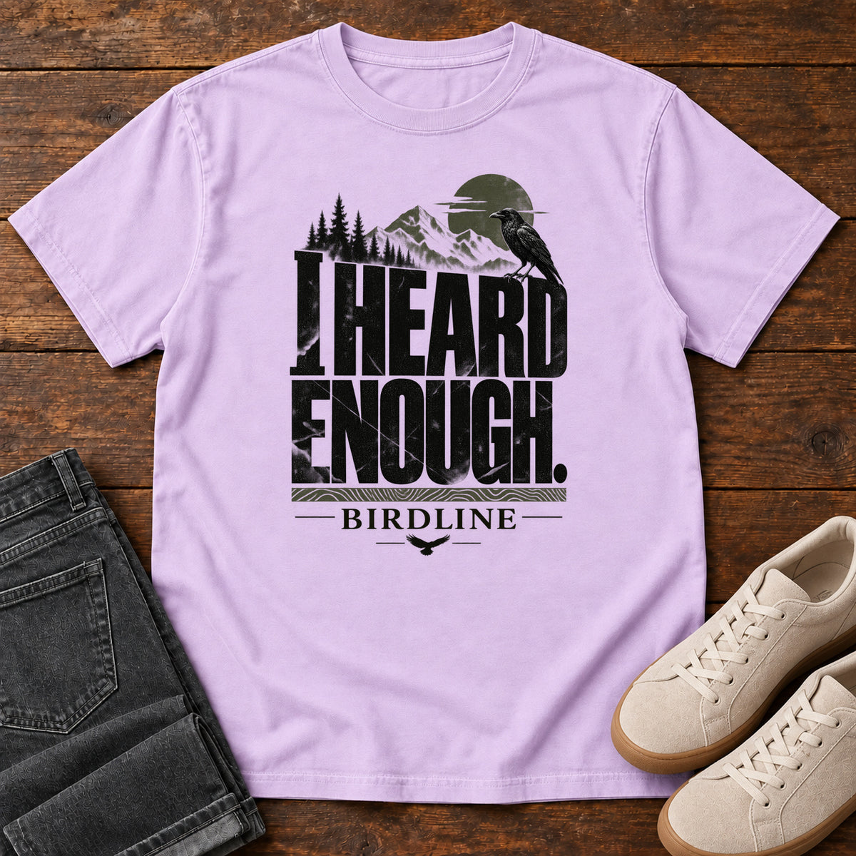Heard Enough Raven T-Shirt in Orchid