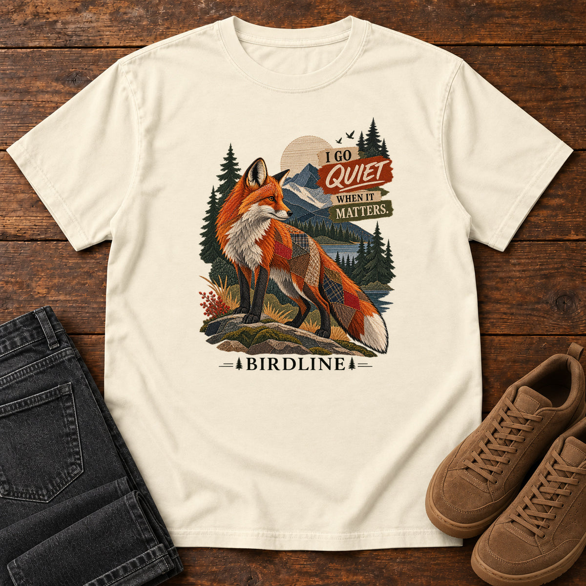 I Go Quiet When It Matters Fox T-Shirt in Ivory