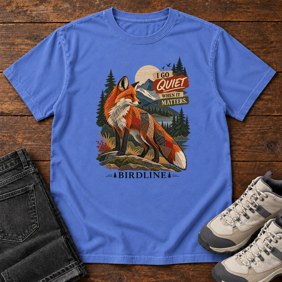 I Go Quiet When It Matters Fox T-Shirt in Mystic Blue
