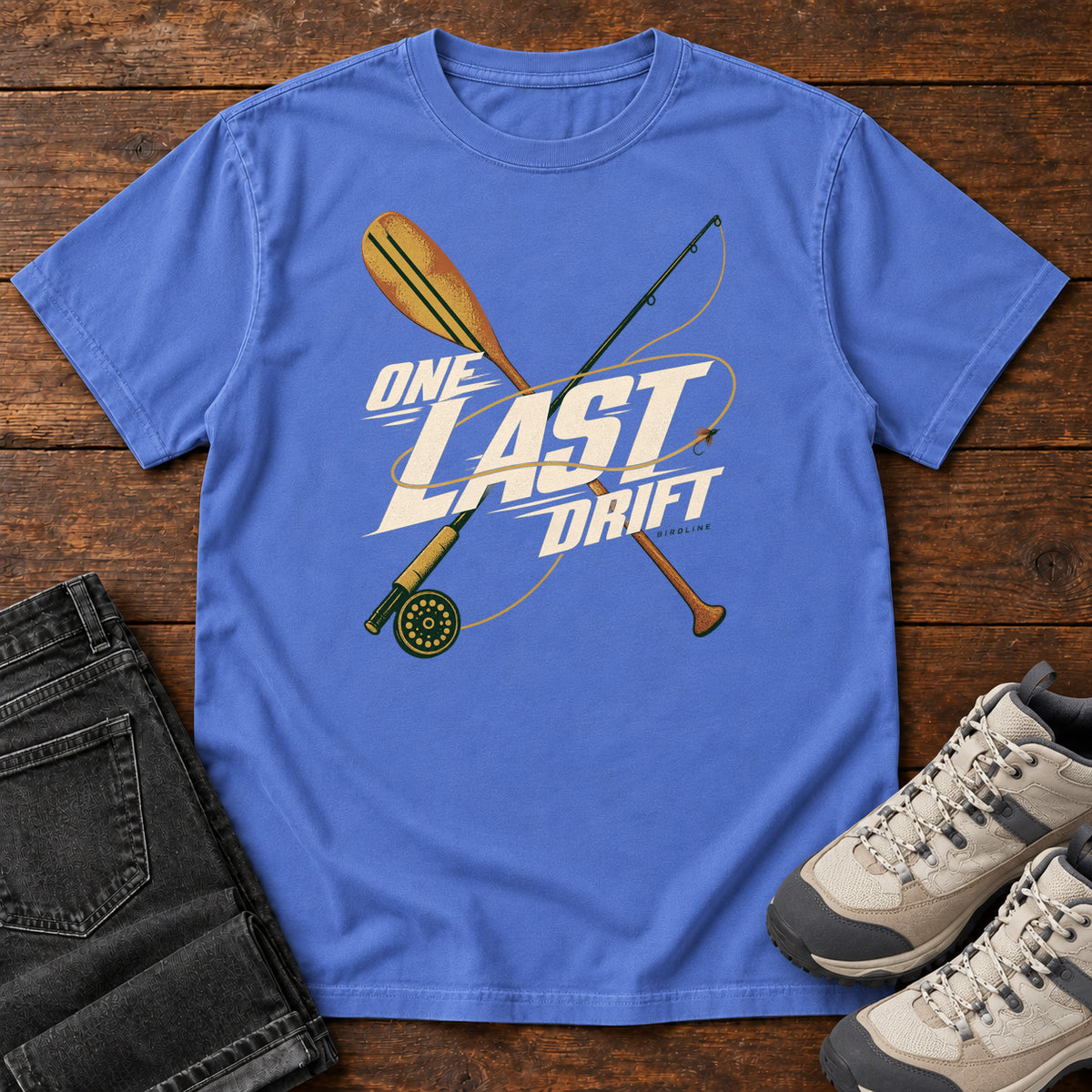 One Last Drift T-Shirt in Mystic Blue, front view
