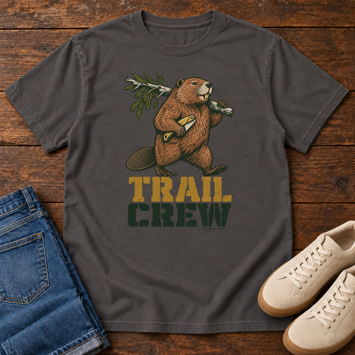 Trail Crew T-Shirt in Graphite, front view