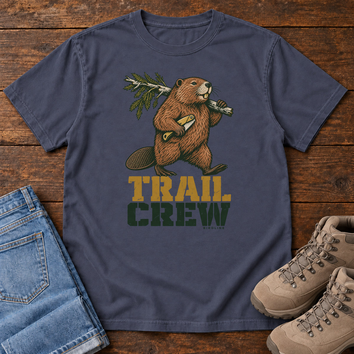 Trail Crew T-Shirt in Navy, front view