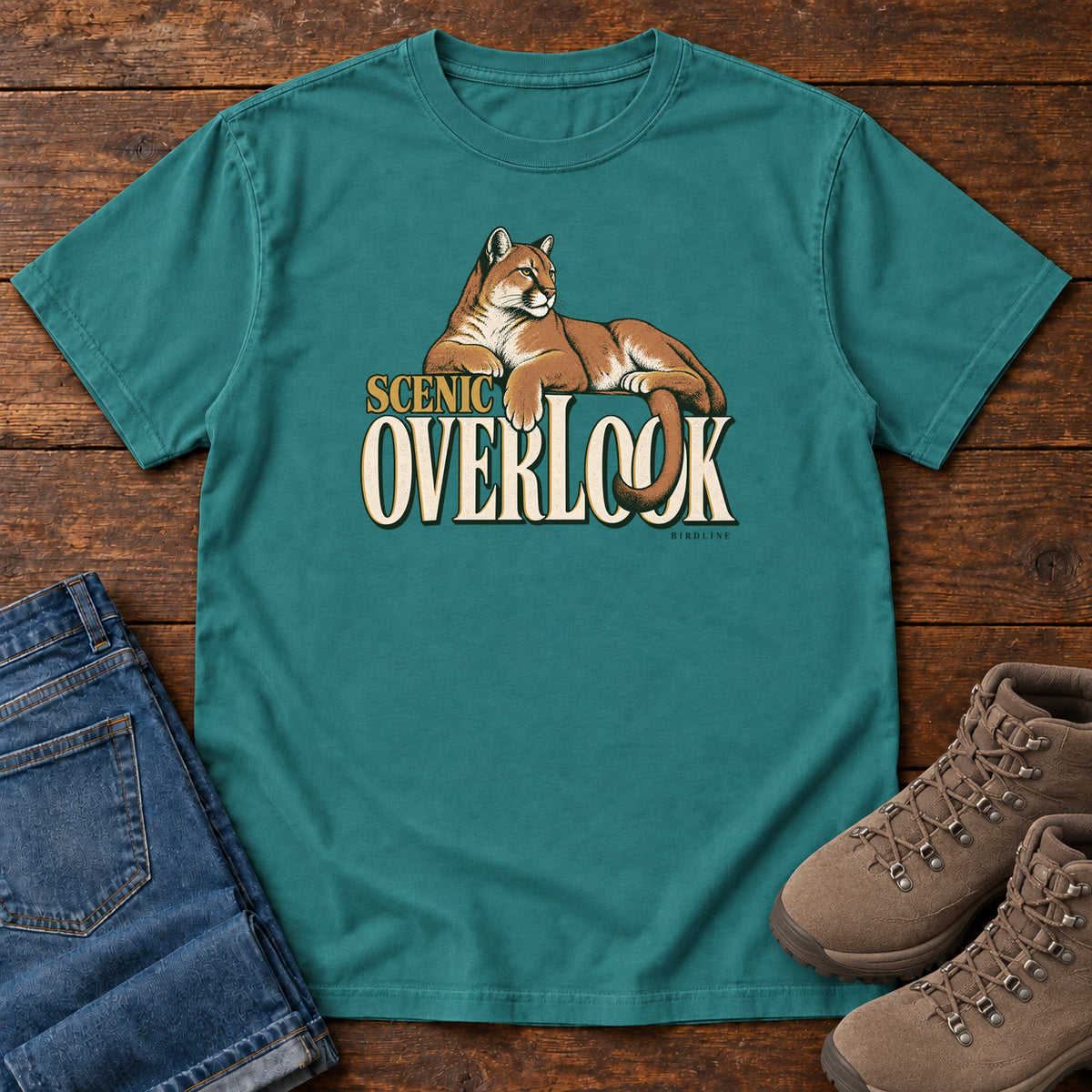 Scenic Overlook T-Shirt in Emerald, front view