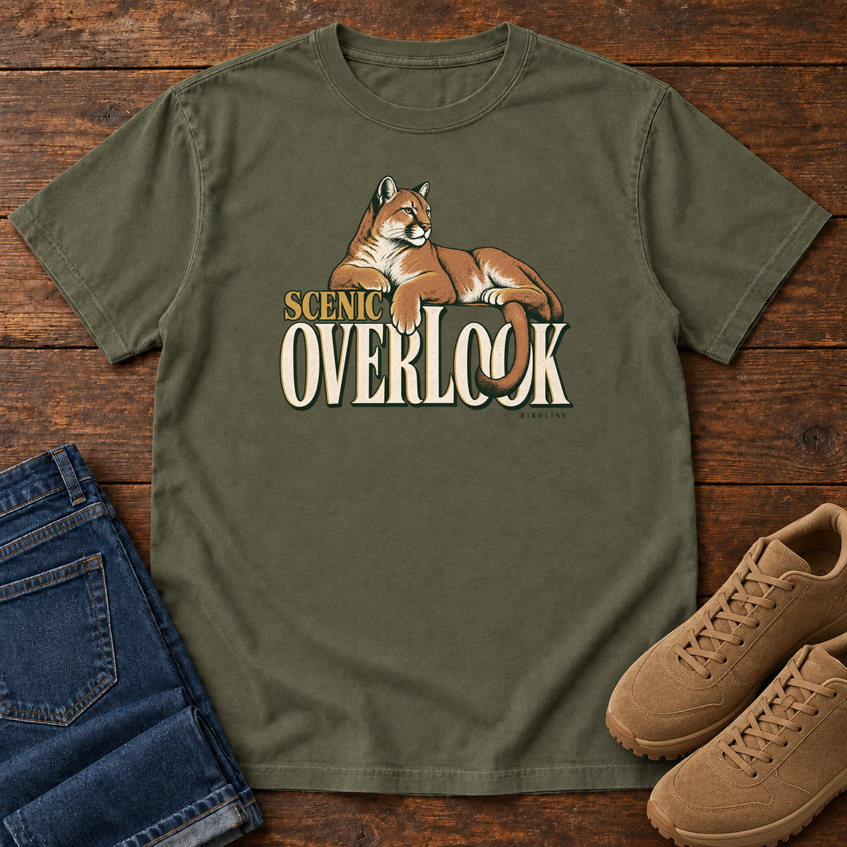 Scenic Overlook T-Shirt in Sage, front view