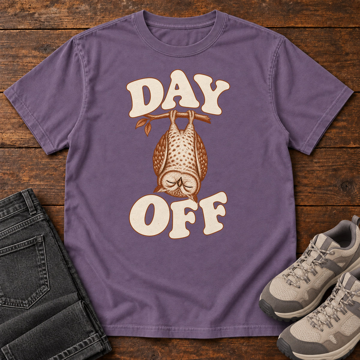 Day Off T-Shirt in Grape, front view