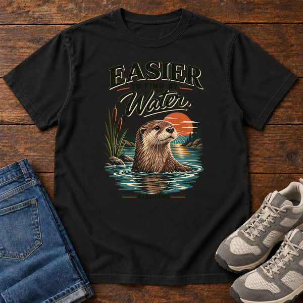 Easier to Find by Water Otter T-Shirt, alternate view