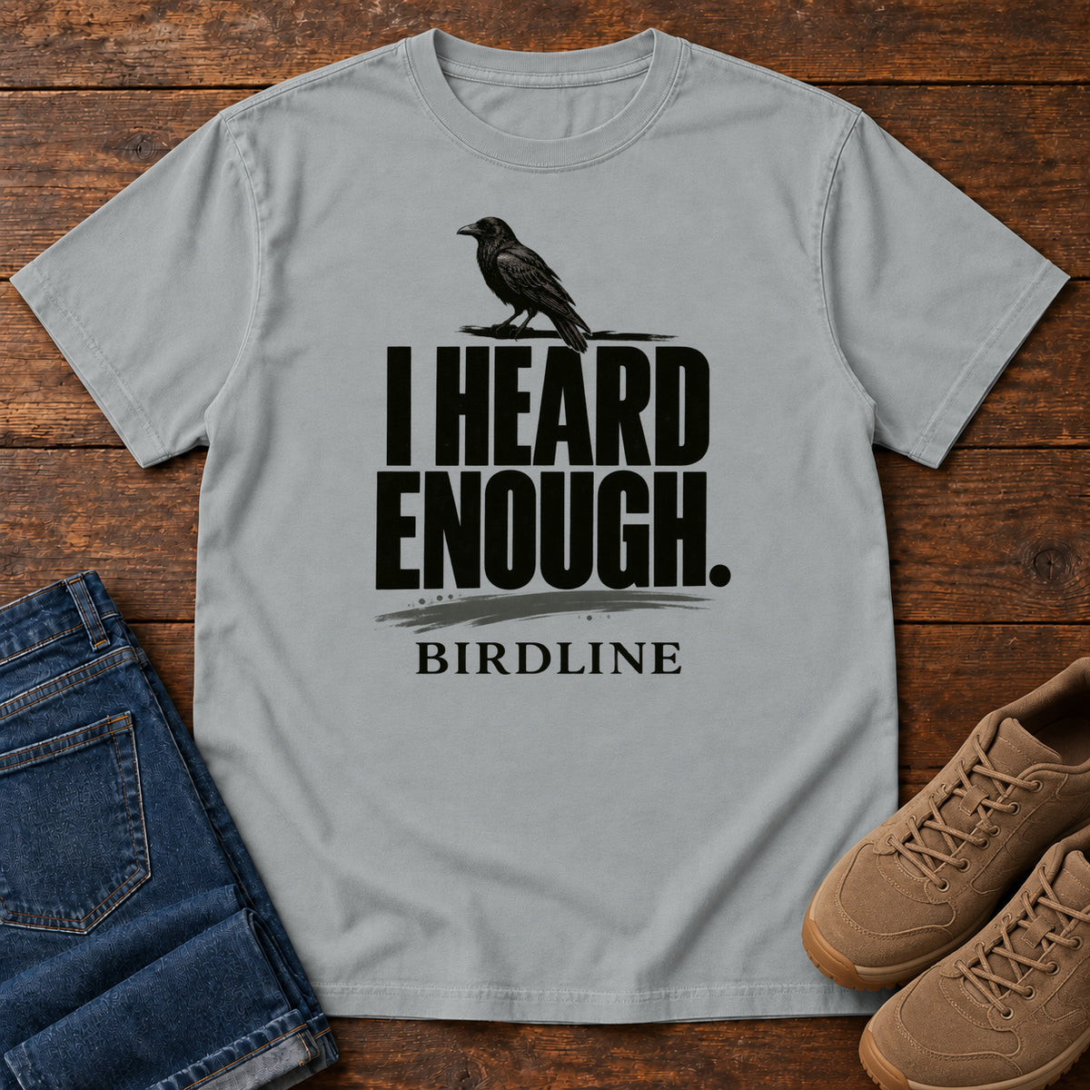 Heard Enough Raven T-Shirt – Perched in Granite
