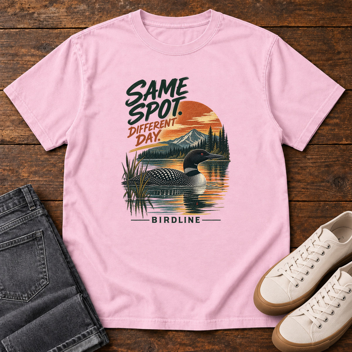 Same Spot Different Day Loon T-Shirt in Blossom