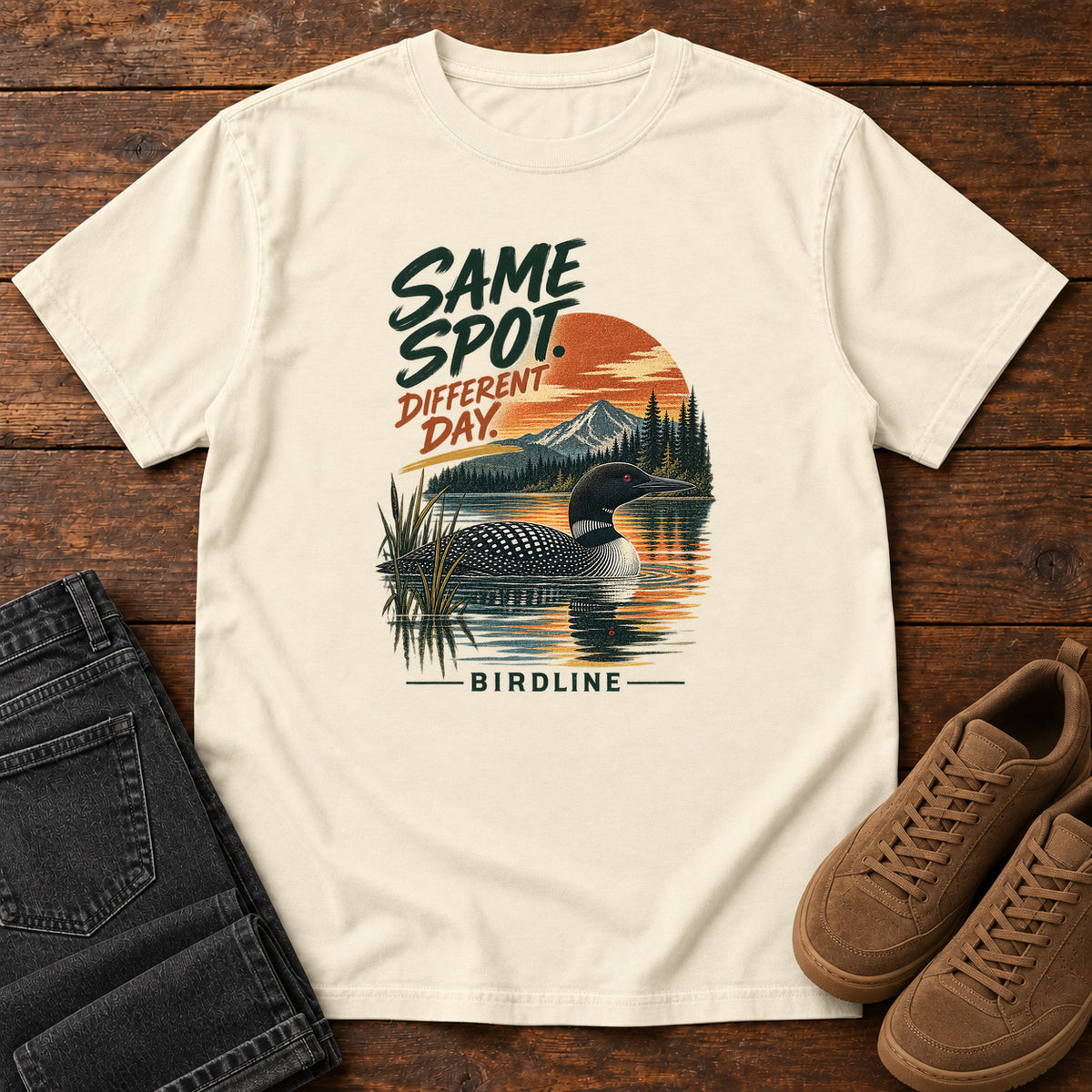 Same Spot Different Day Loon T-Shirt in Ivory