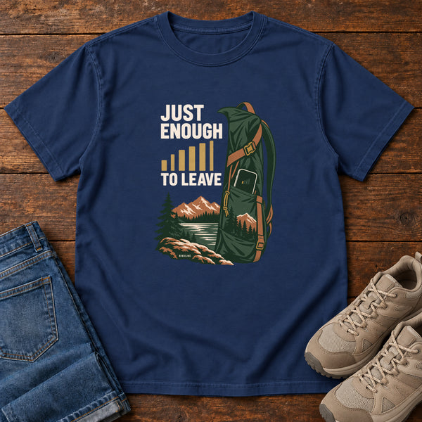 Just Enough Signal to Leave T-Shirt in True Navy, front view