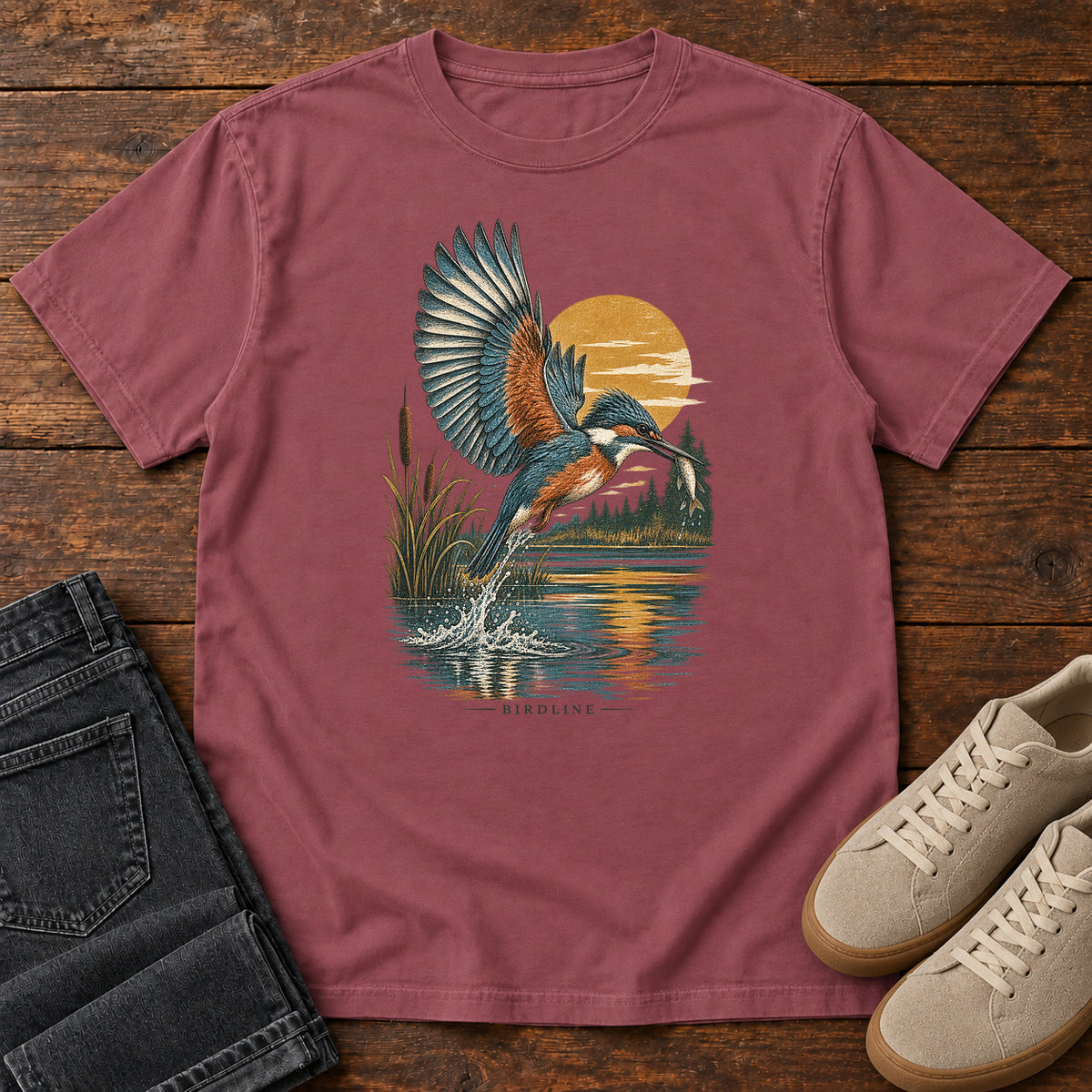 Kingfisher Sunset T-Shirt in Brick