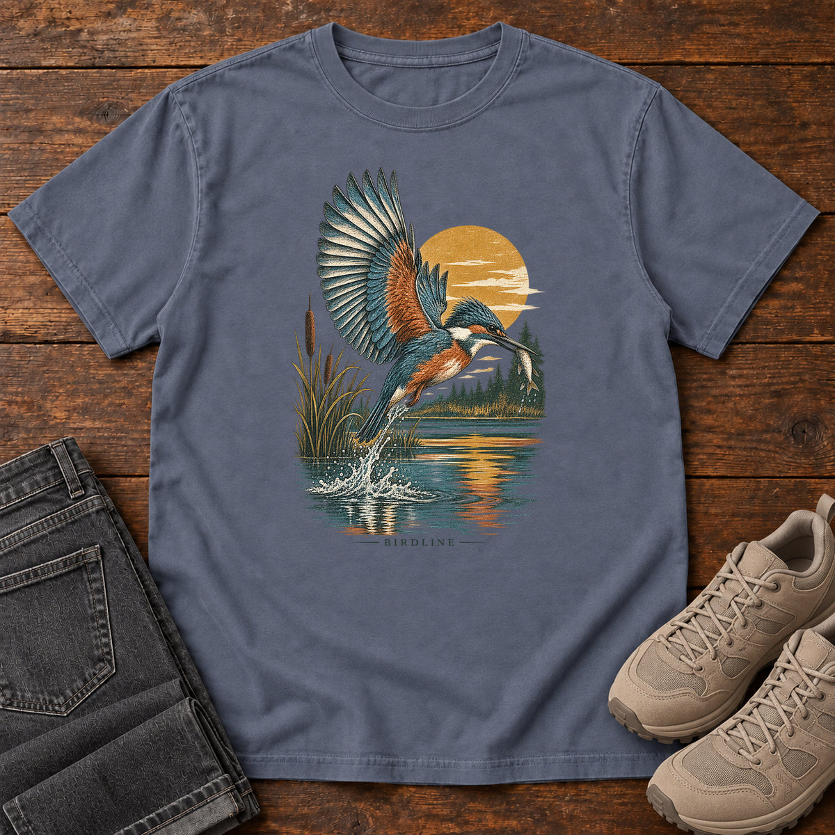 Kingfisher Sunset T-Shirt in Denim