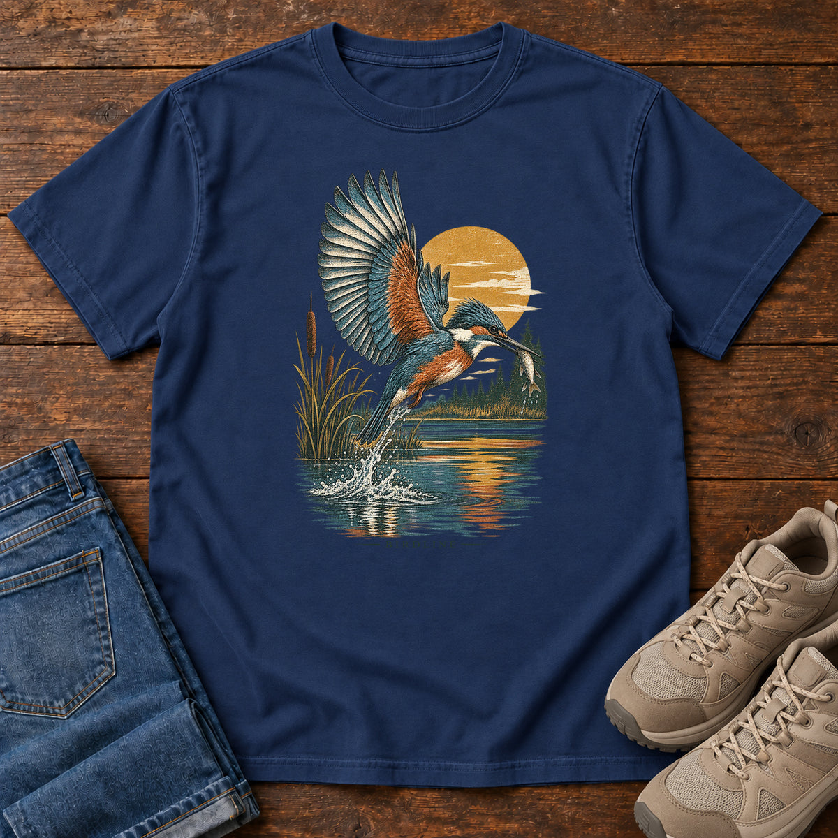 Kingfisher Sunset T-Shirt in True Navy
