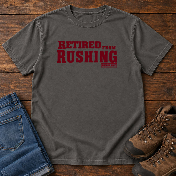 Retired From Rushing T-Shirt in Pepper, front view