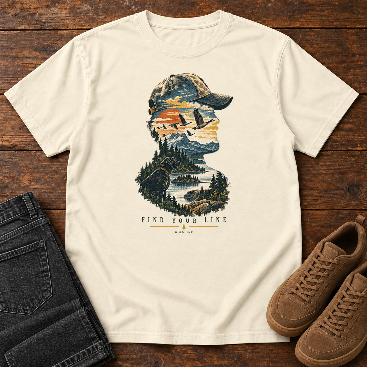 Find Your Line Birdwatcher T-Shirt in Ivory