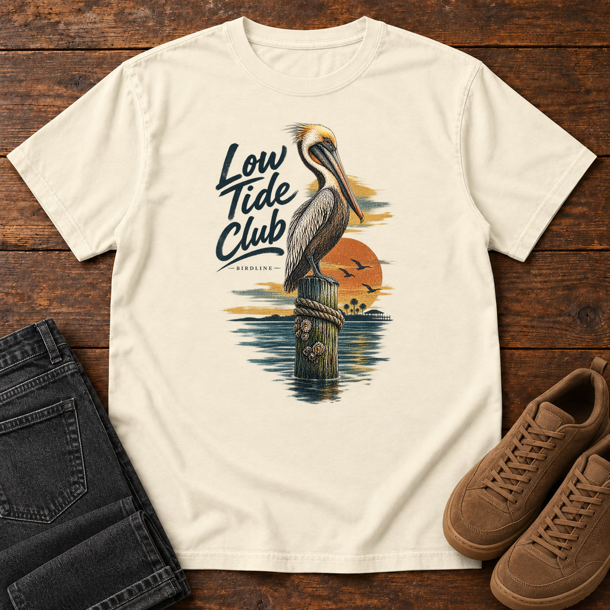 Low Tide Club Pelican T-Shirt in Ivory