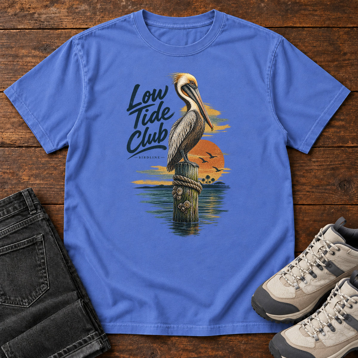 Low Tide Club Pelican T-Shirt in Mystic Blue