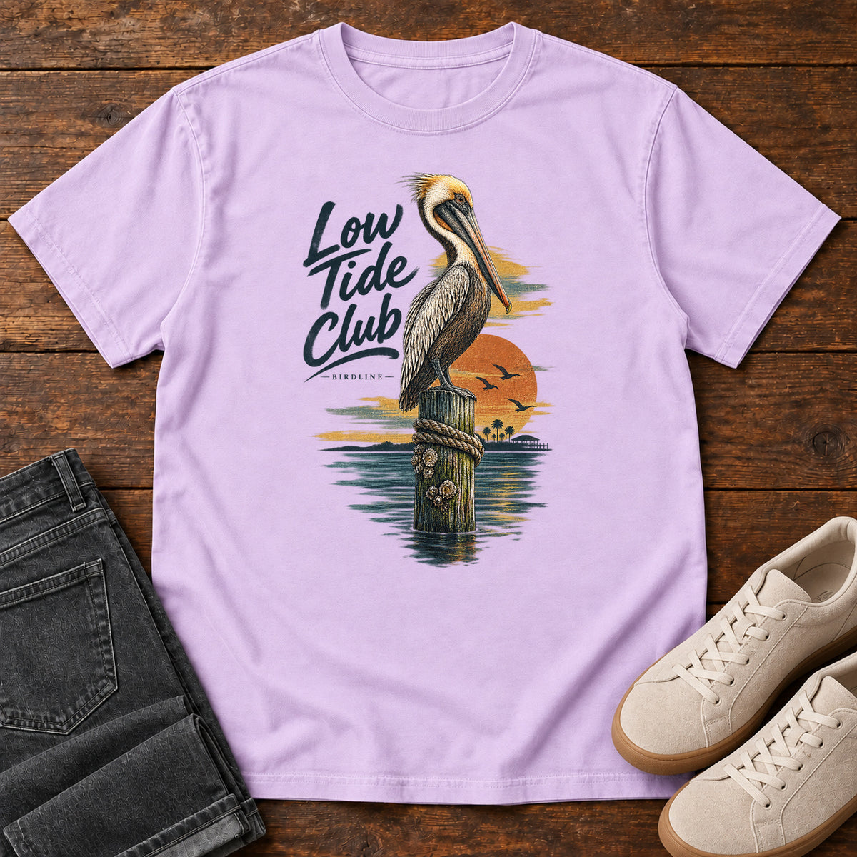 Low Tide Club Pelican T-Shirt in Orchid