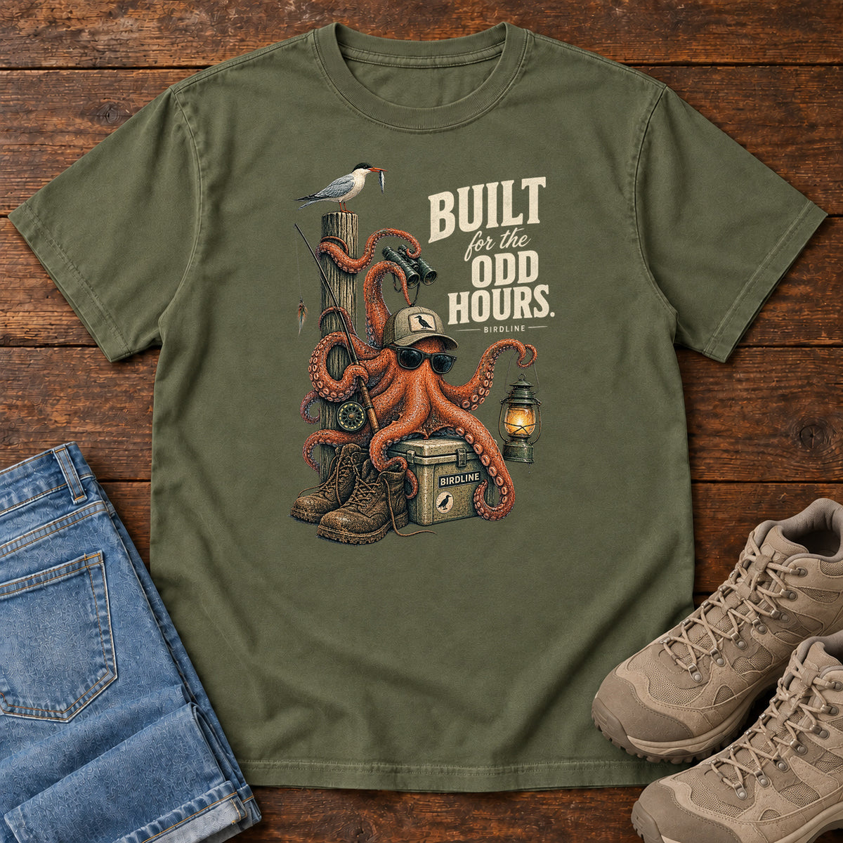 Built for the Odd Hours Octopus T-Shirt in Hemp