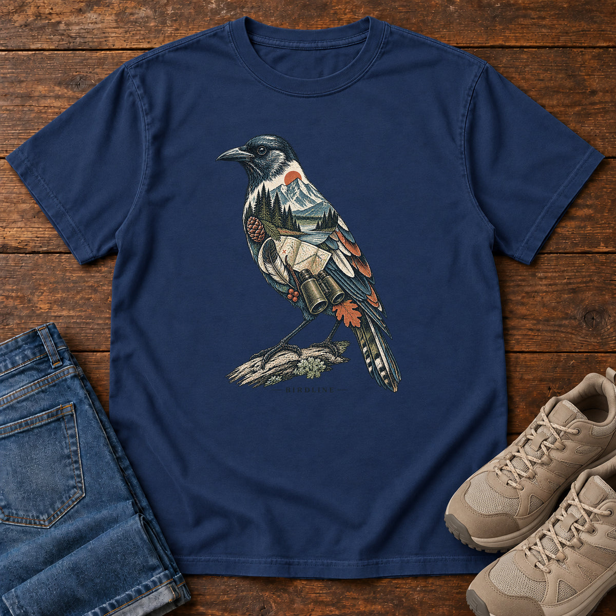 Rose Breasted Grosbeak Field Kit T-Shirt in True Navy
