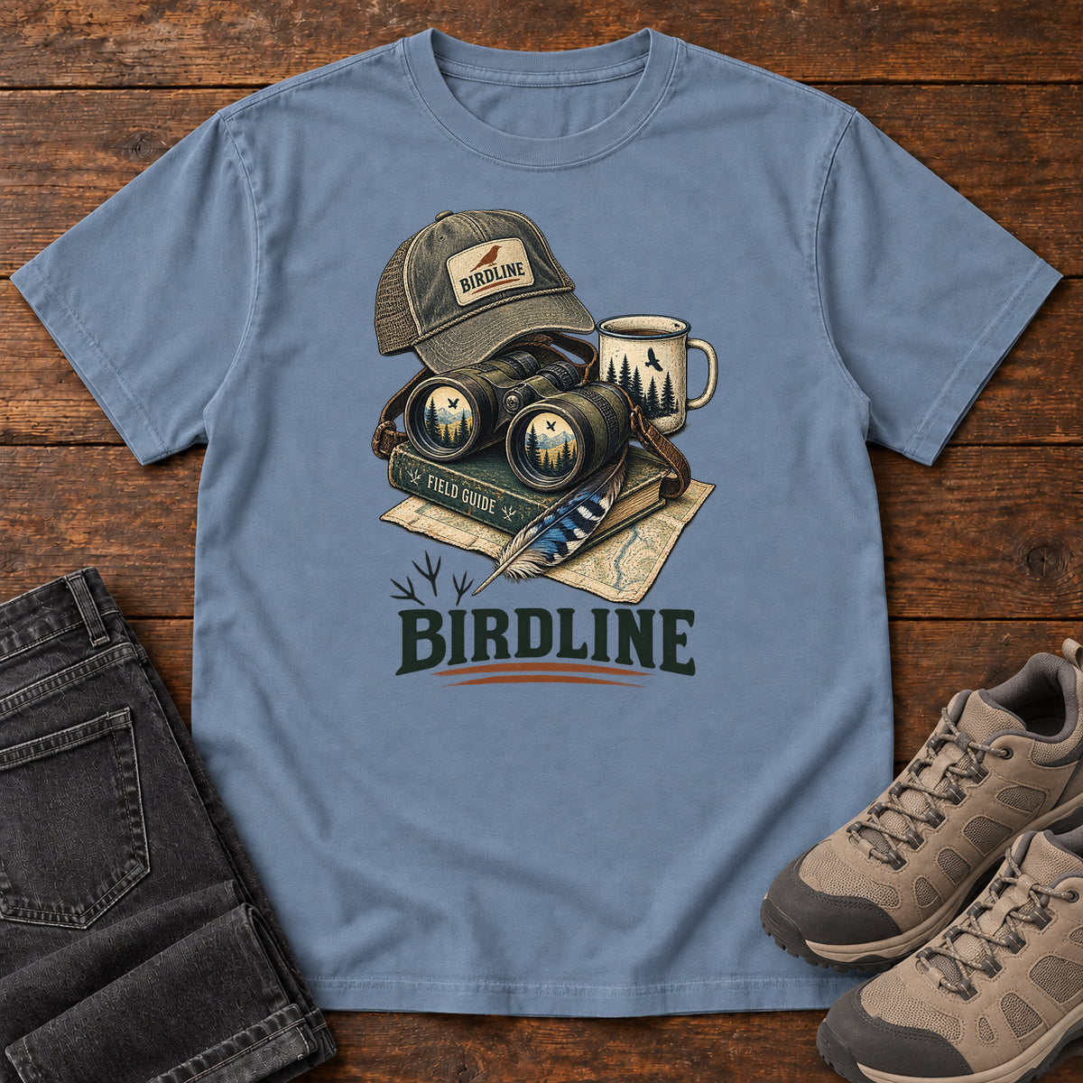 Birdline Field Guide Kit T-Shirt in Blue Jean