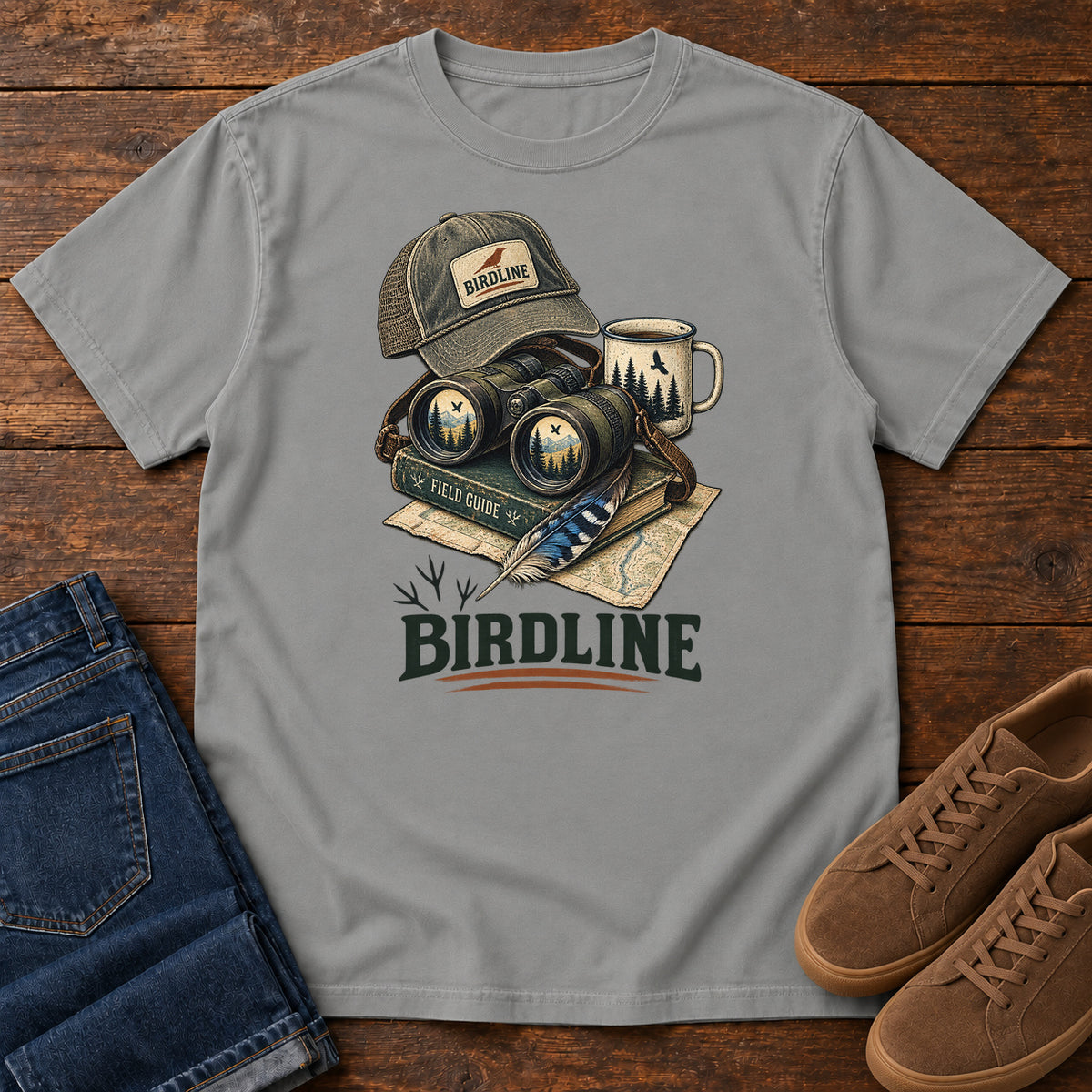 Birdline Field Guide Kit T-Shirt in Grey