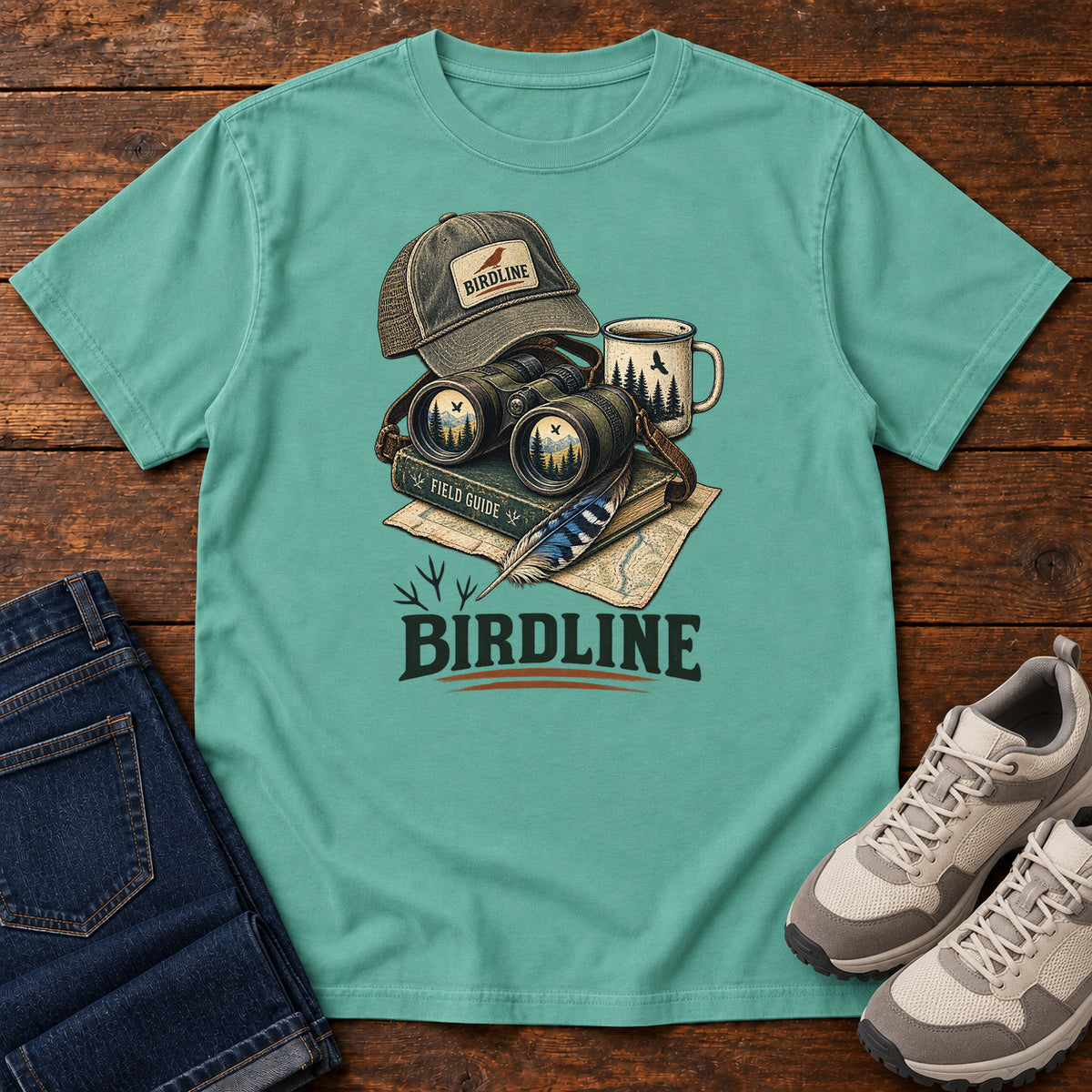Birdline Field Guide Kit T-Shirt in Seafoam