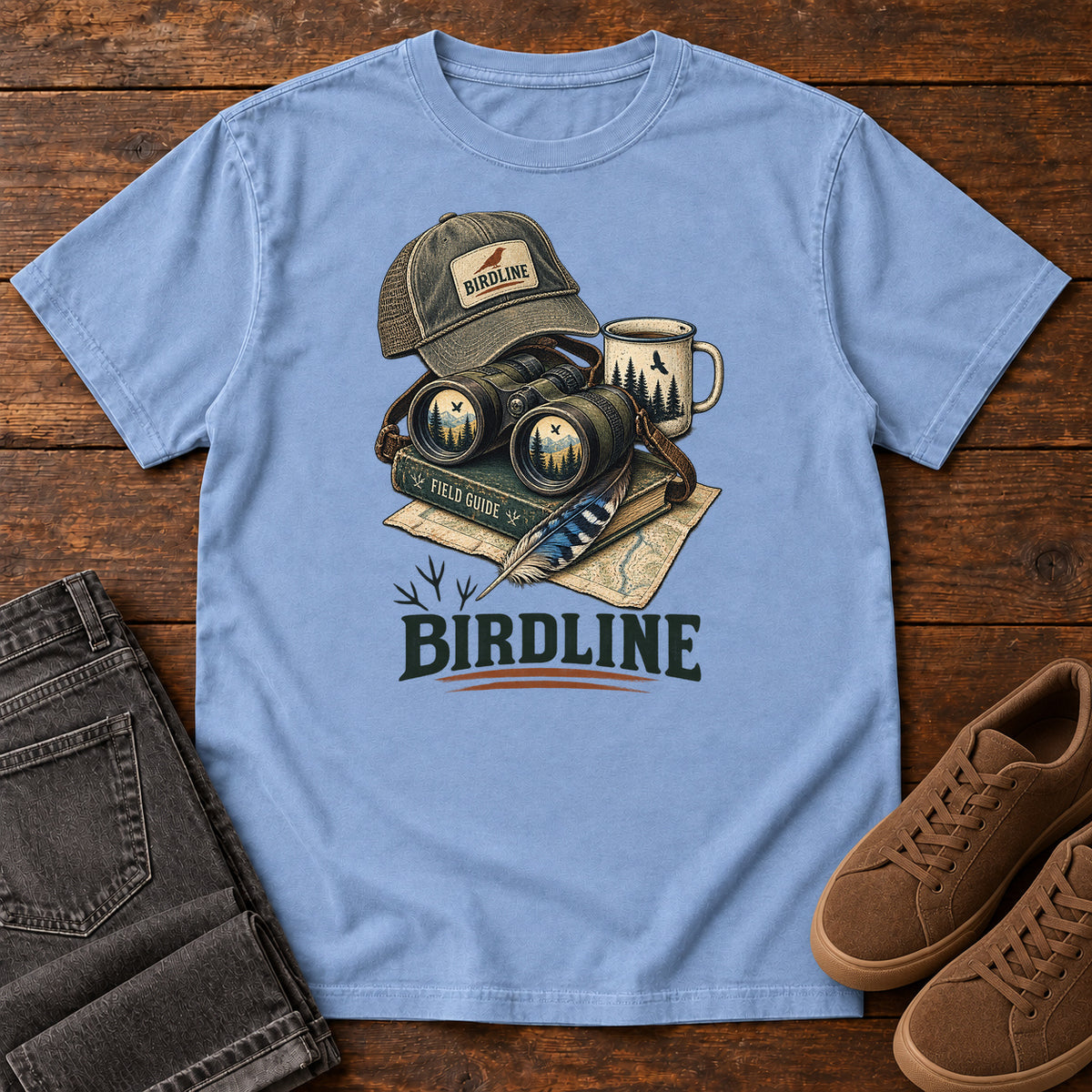 Birdline Field Guide Kit T-Shirt in Washed Denim