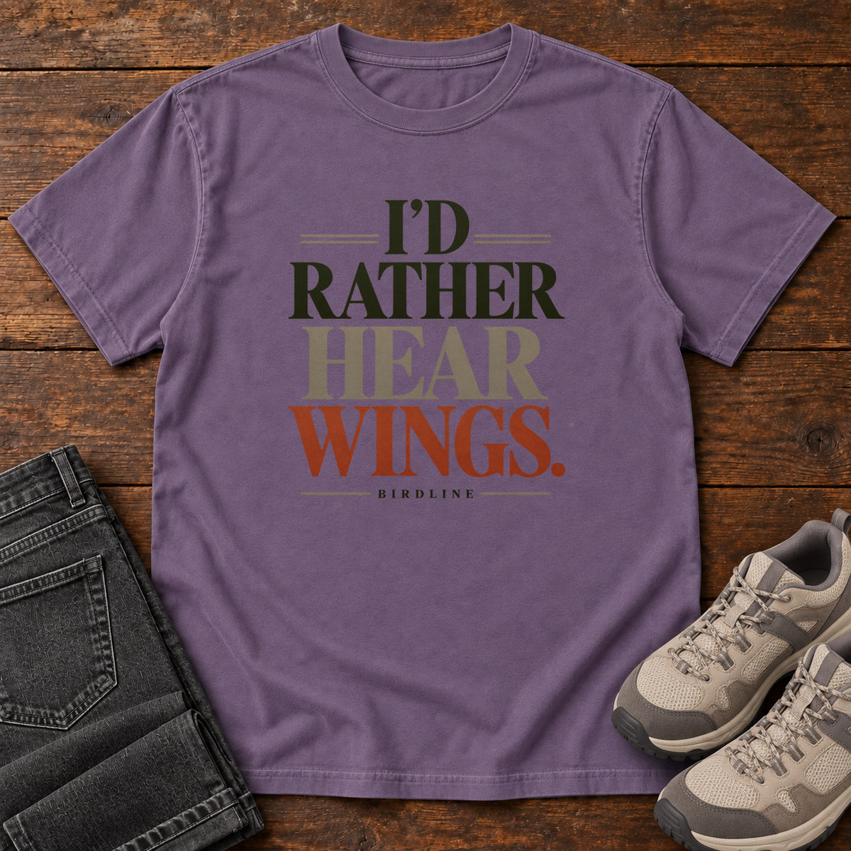 I'd Rather Hear Wings T-Shirt in Grape