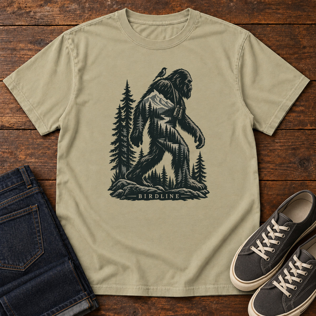 Bigfoot Forest T-Shirt in Khaki