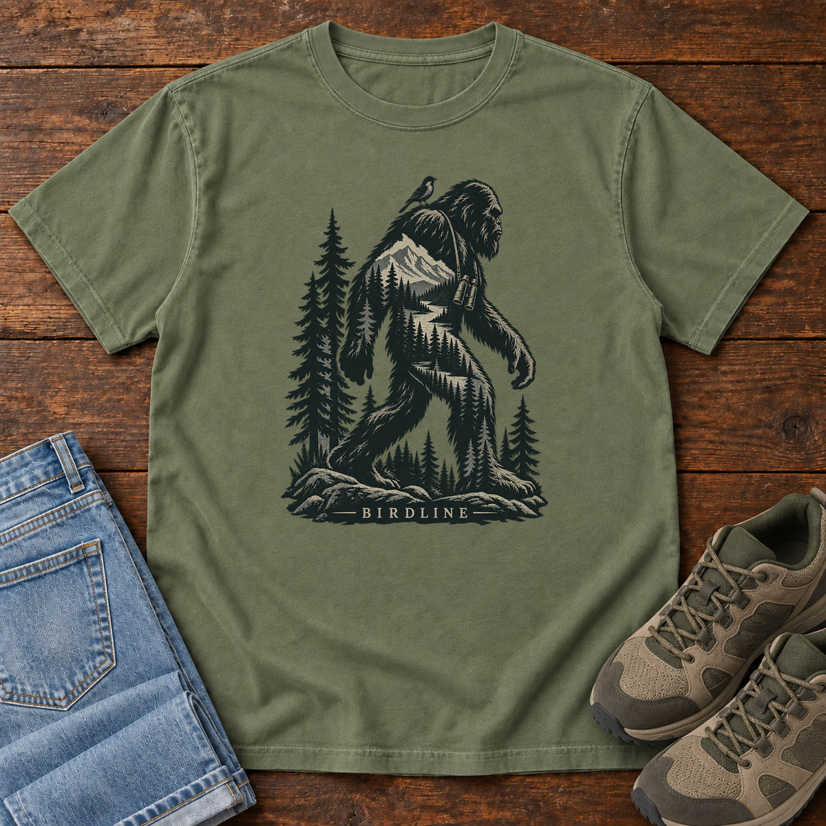 Bigfoot Forest T-Shirt in Moss