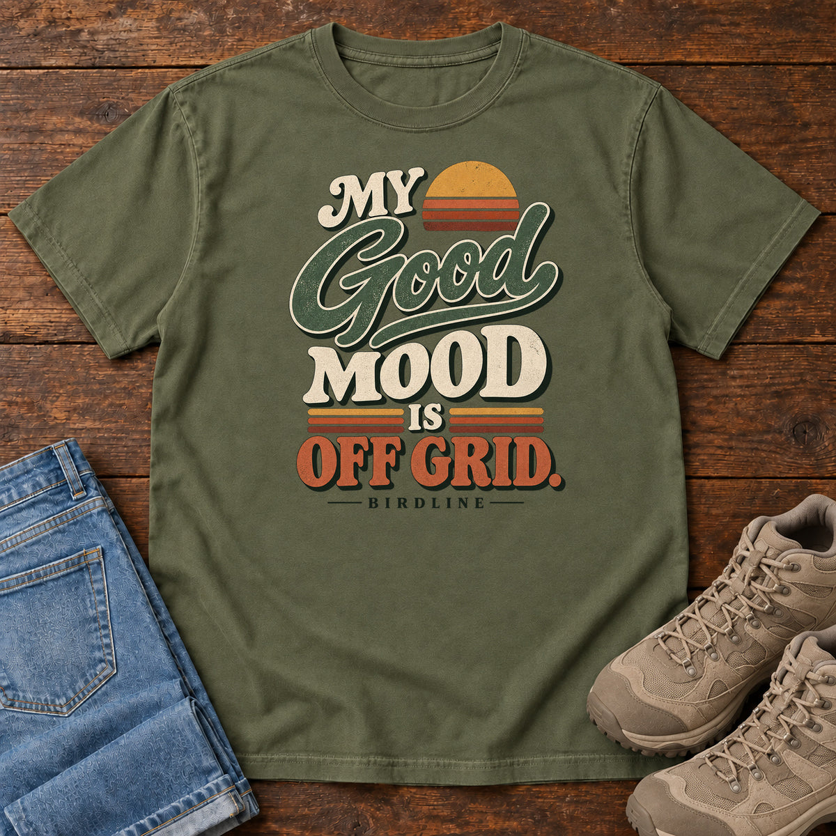 My Good Mood Is Off Grid T-Shirt in Hemp
