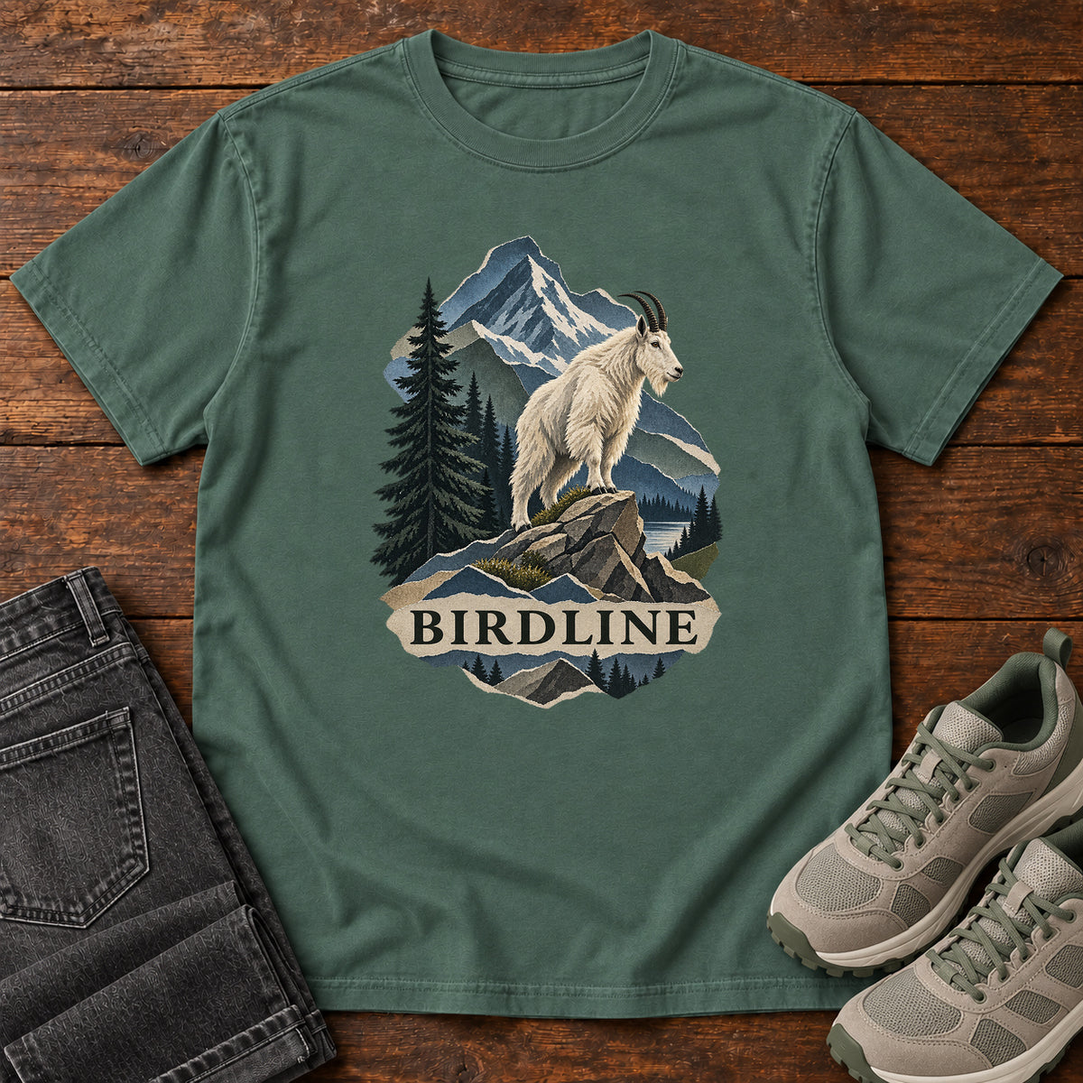 Mountain Goat T-Shirt in Blue Spruce