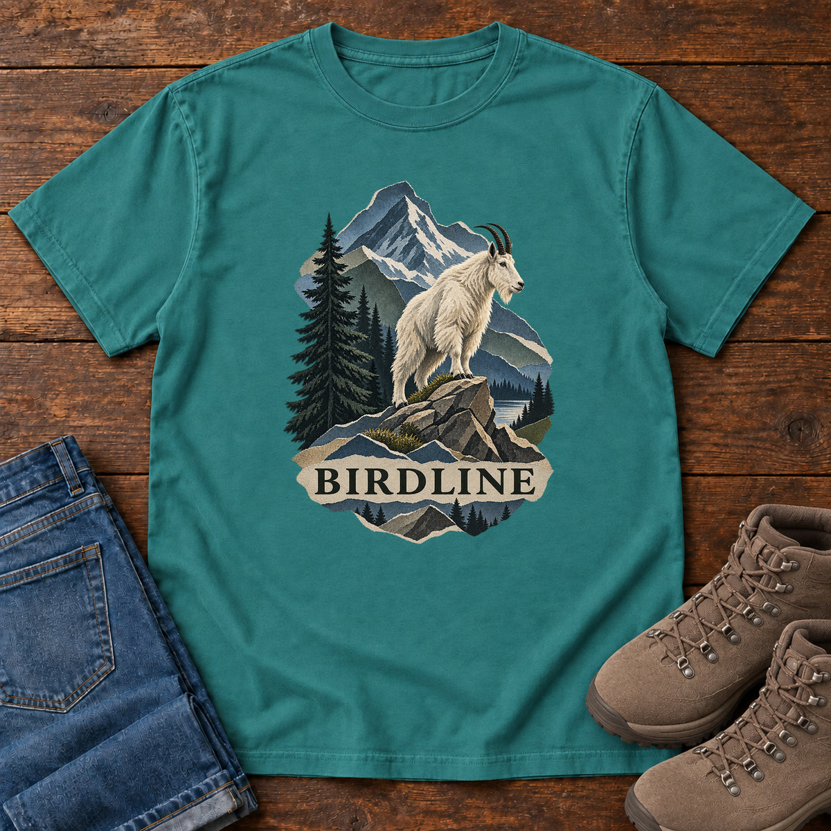 Mountain Goat T-Shirt in Emerald