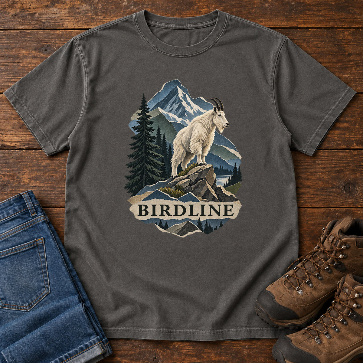 Mountain Goat T-Shirt in Pepper