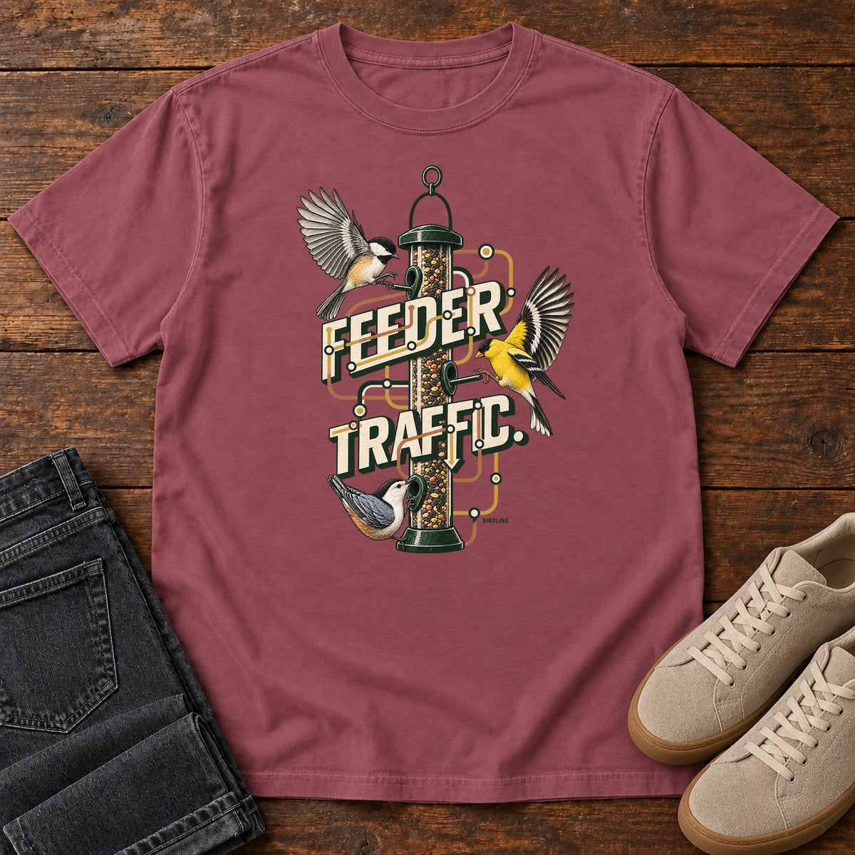 Feeder Traffic T-Shirt in Brick
