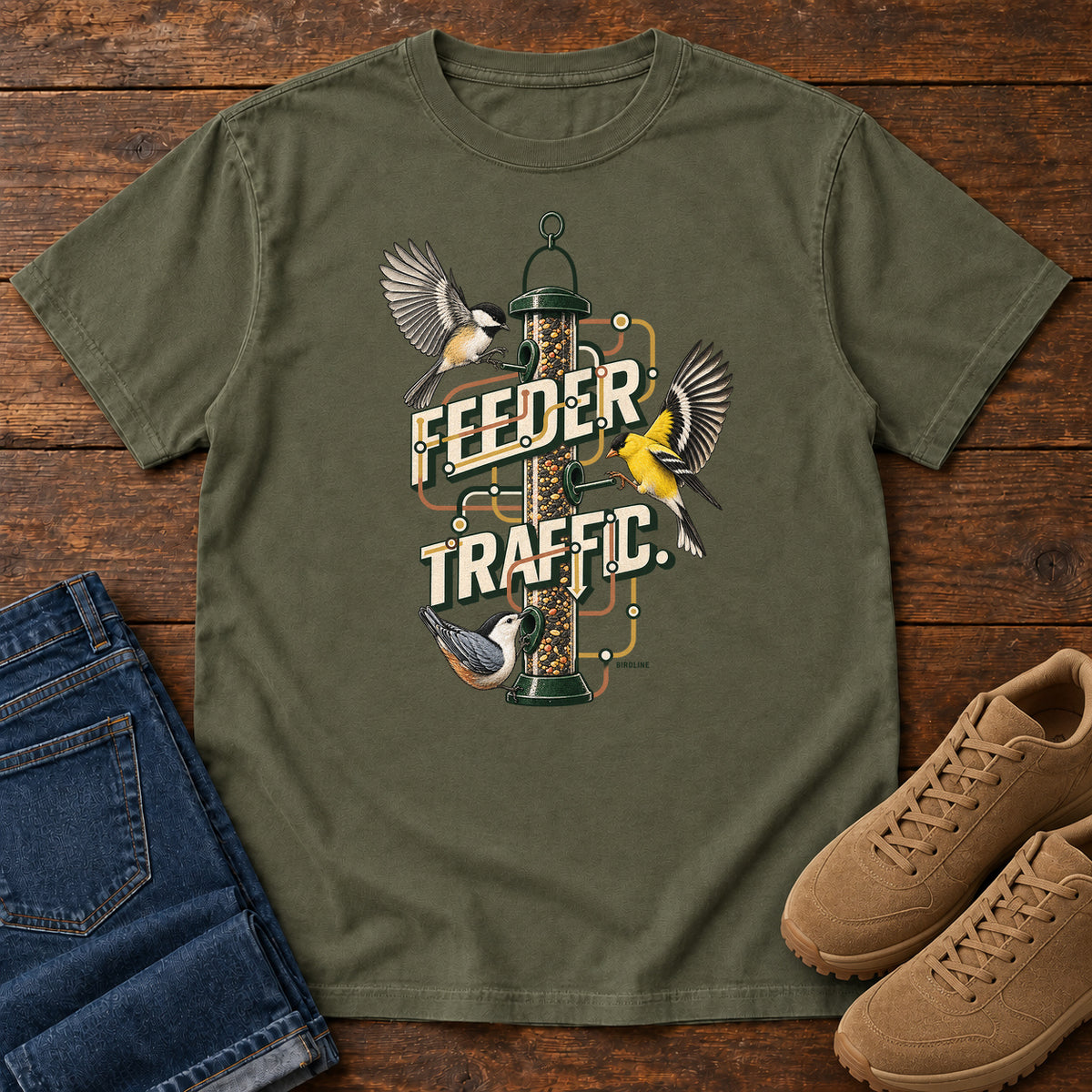 Feeder Traffic T-Shirt in Sage
