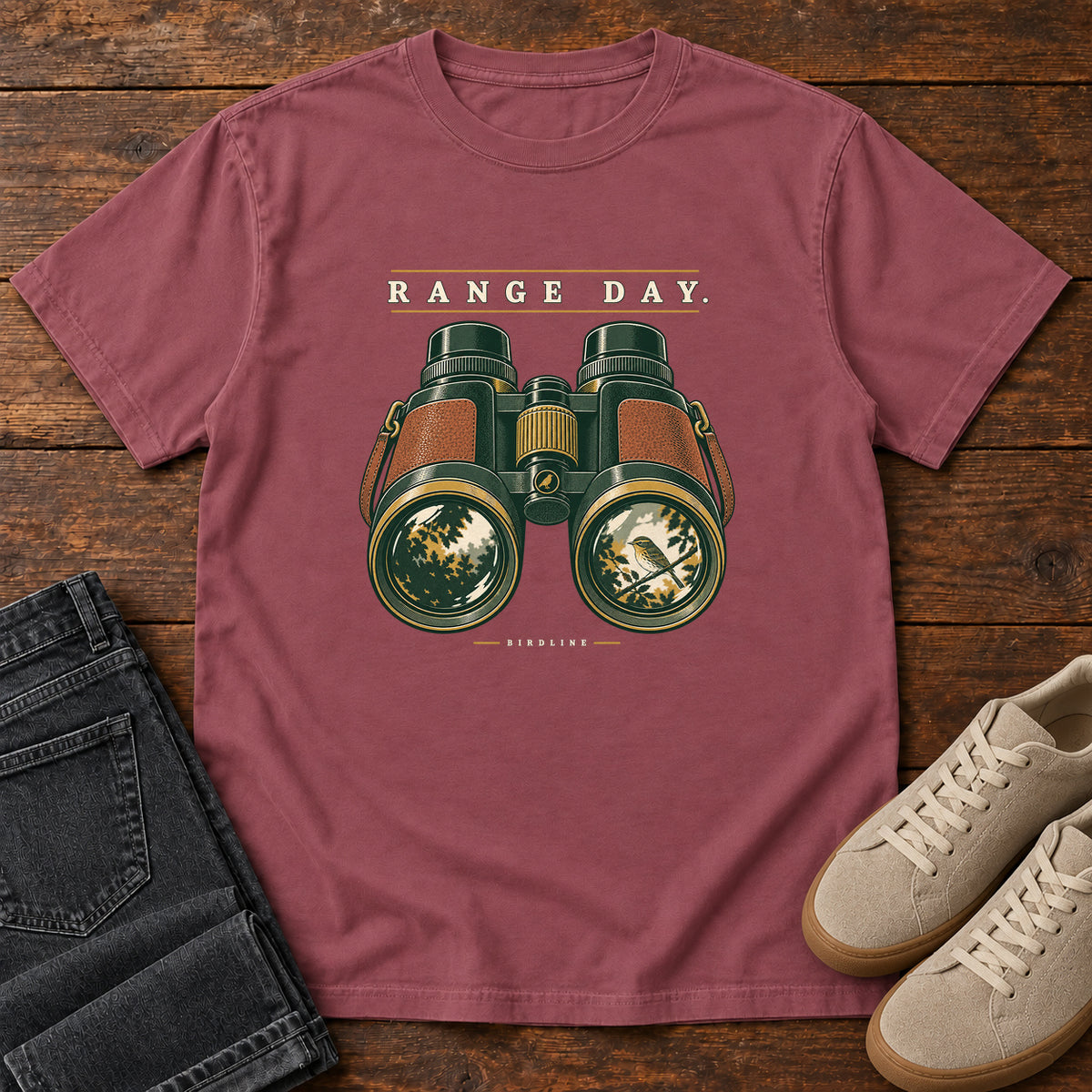 Range Day Binoculars T-Shirt in Brick