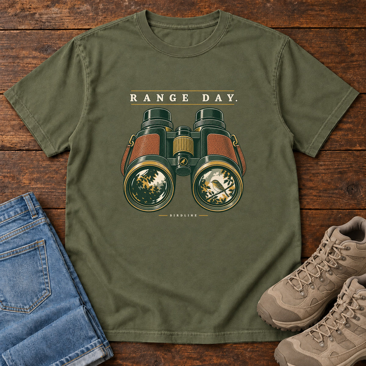 Range Day Binoculars T-Shirt in Hemp