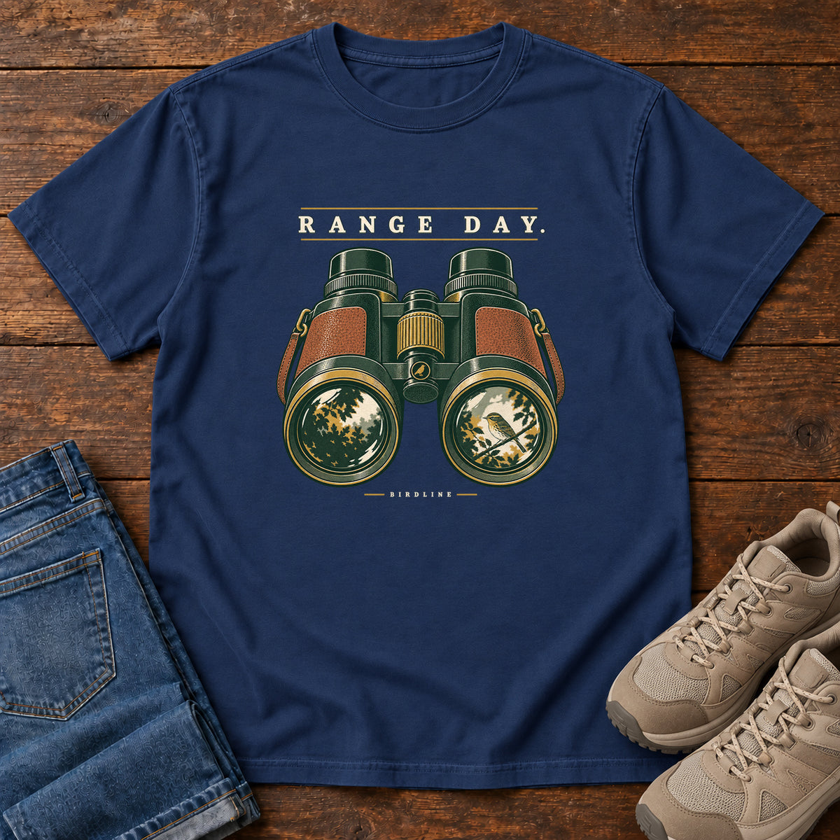 Range Day Binoculars T-Shirt in True Navy