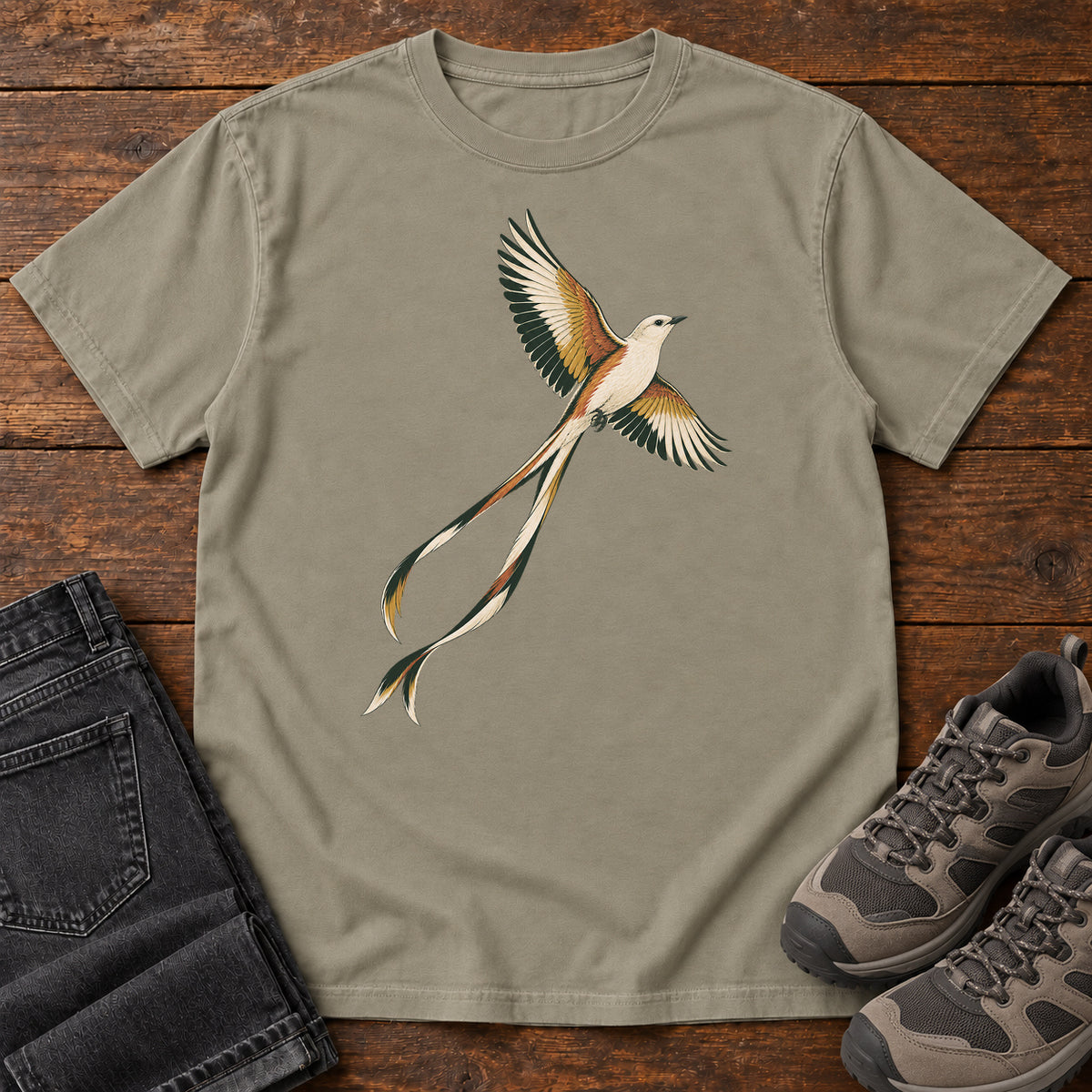 Scissor Tailed Flycatcher T-Shirt in Sandstone
