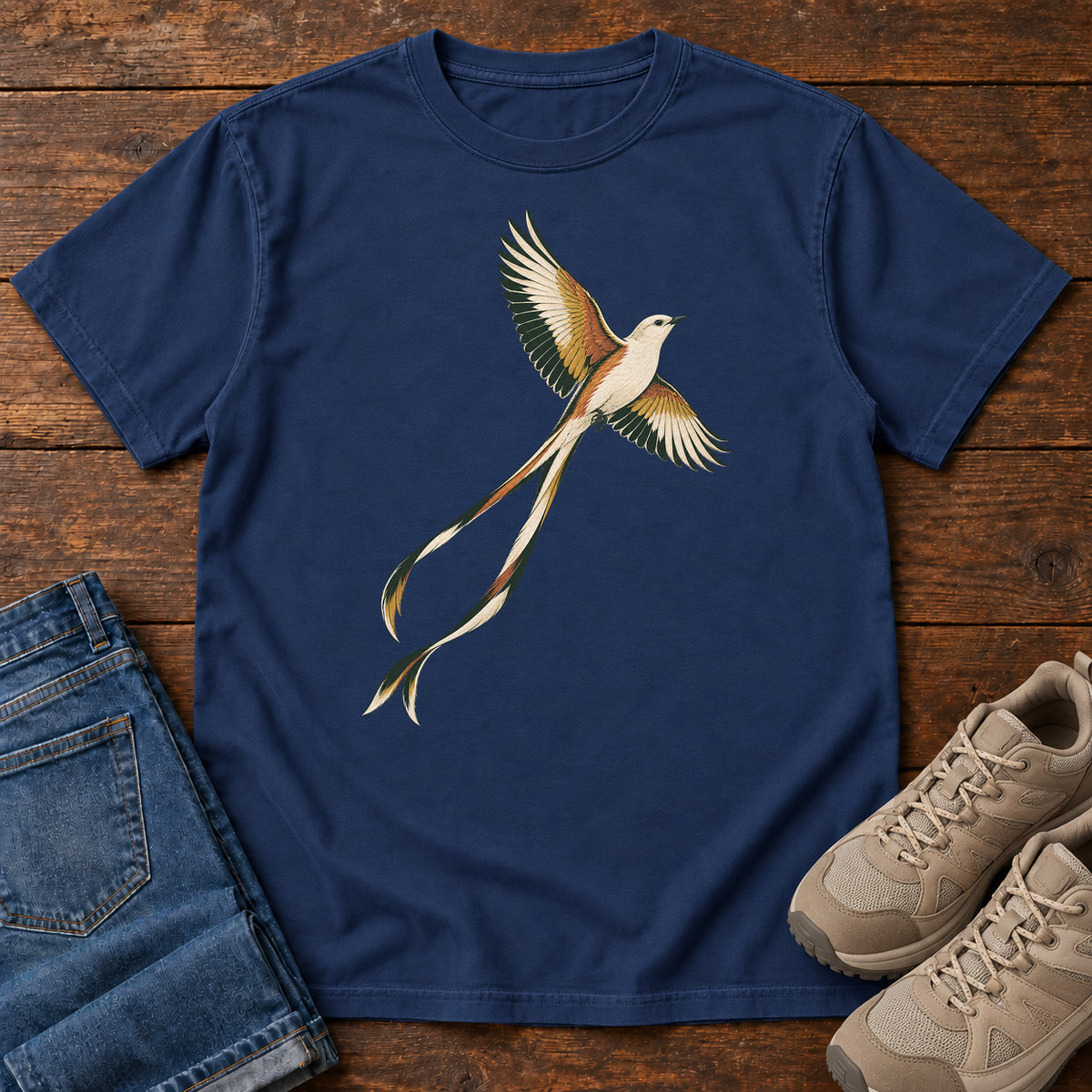 Scissor Tailed Flycatcher T-Shirt in True Navy