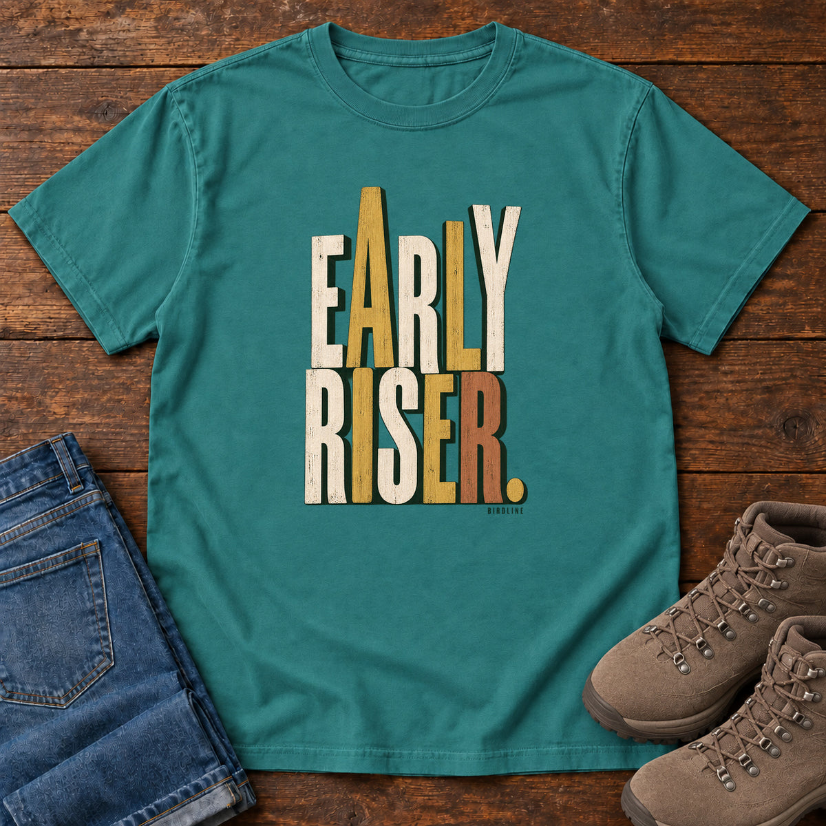 Early Riser T-Shirt in Emerald