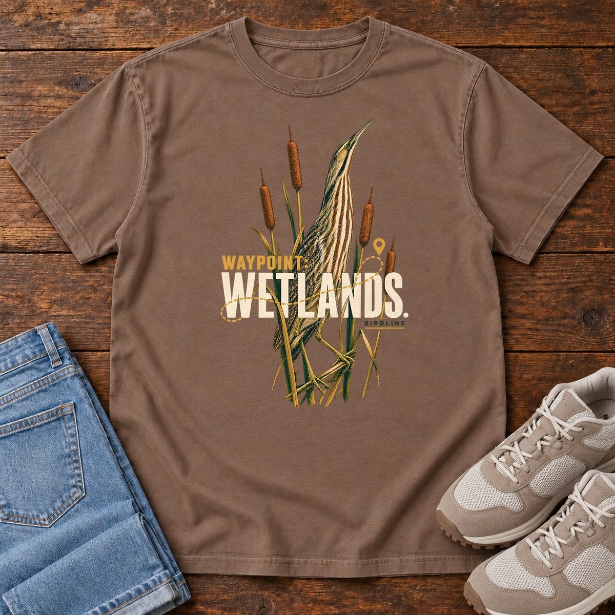 Waypoint Wetlands Bittern T-Shirt in Espresso