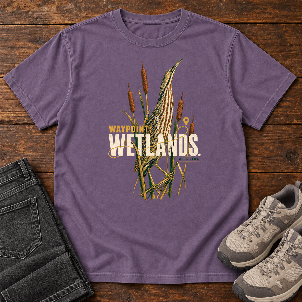 Waypoint Wetlands Bittern T-Shirt in Grape