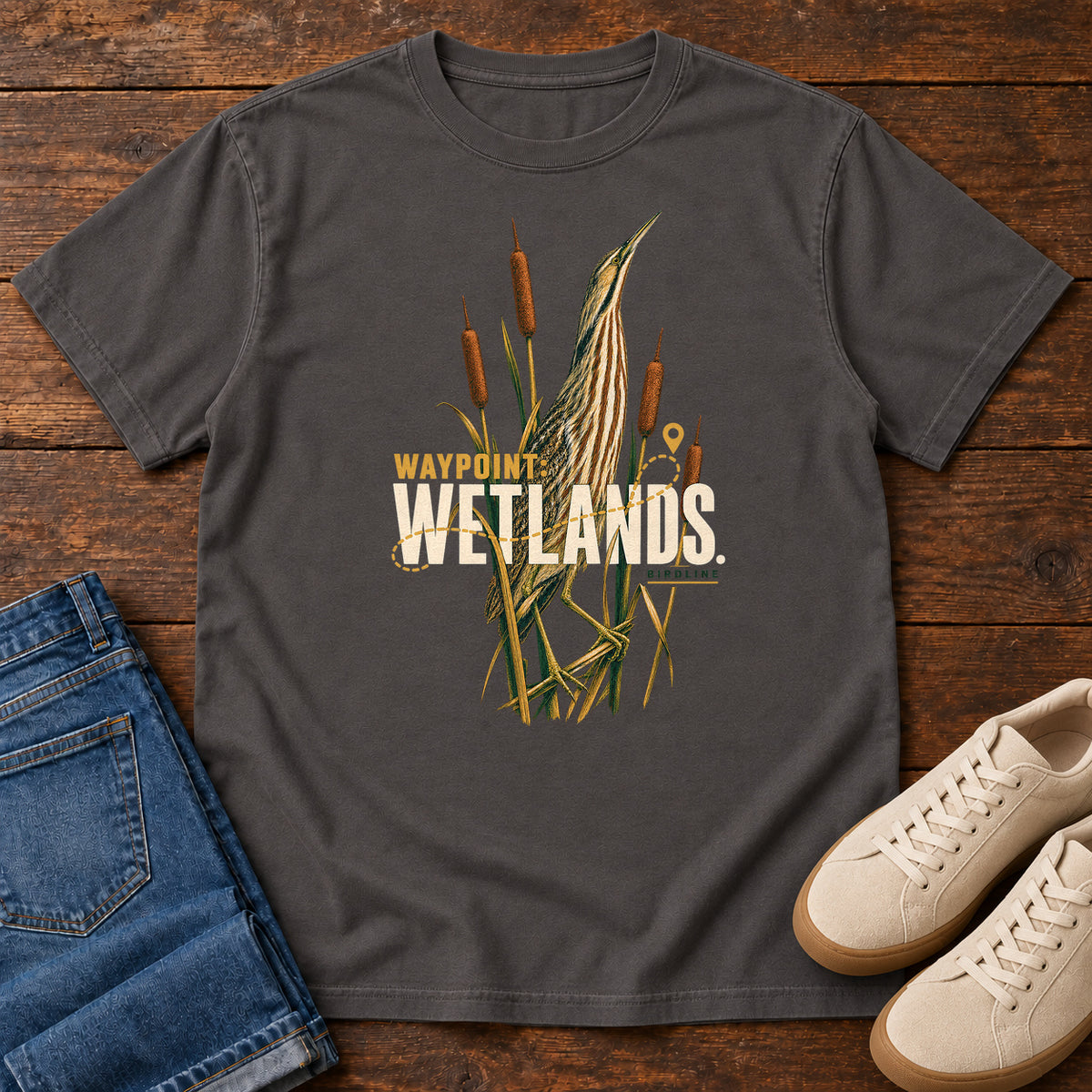 Waypoint Wetlands Bittern T-Shirt in Graphite